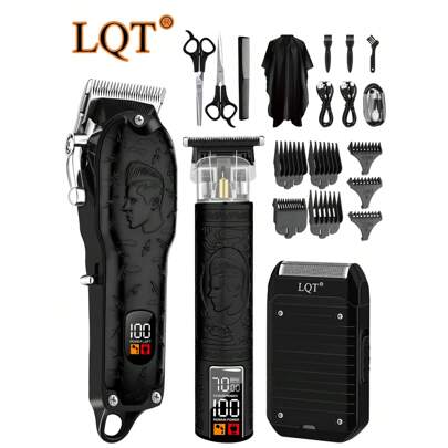 LQT Professional Electric Hair mollettaper, Beard Trimmer Set, Cordless Electric Shaver, Reciprocating Men's Razor, USB Charging, Lithium Battery. Que