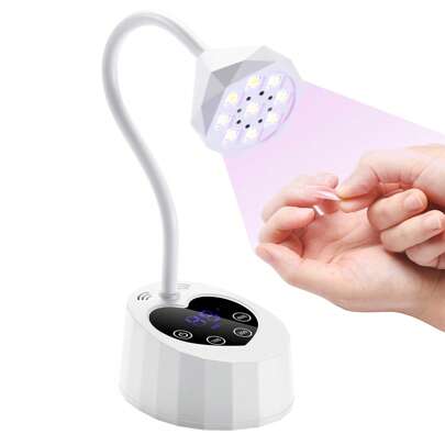 UV LED Nail Lamp Auto Sensor With 3 Timers,Cordless UV Light For Gel Nail Polish,Rechargeable Flash Cure Lamp,Quick Cure Gooseneck UV Lamp For Extensi