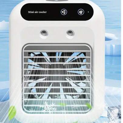 1 pezzo Refrigeratore d'aria desktop portatile ricaricabile USB con umidificatore e ventilatore - Funzionamento silenzioso, ideale per casa, ufficio e