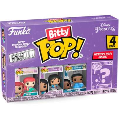 Blister di 4 Bitty Pop Figures Principesse Ariel - Blister di figure di alta qualità - Blister di figure con dettagli realistici - Blister di figure p