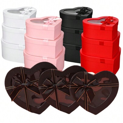 3 scatole regalo con finestre, scatole regalo vuote con coperchio, scatole regalo trasparenti per regali, scatole per proposte da damigella, scatole p
