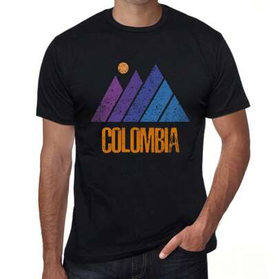 T-shirt da uomo Mountain Colombia – Mountain Colombia – T-shirt grafica eco-responsabile regalo vintage novità
