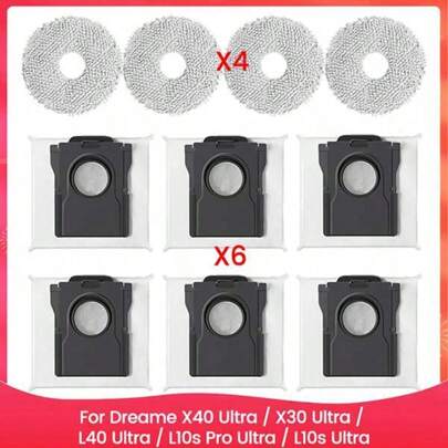 Accessori di ricambio per aspirapolvere robot Dreame X40 Ultra/X30 Ultra/L40 Ultra/L10s Pro Ultra/L10s Ultra - inclusi rullo principale, spazzola late
