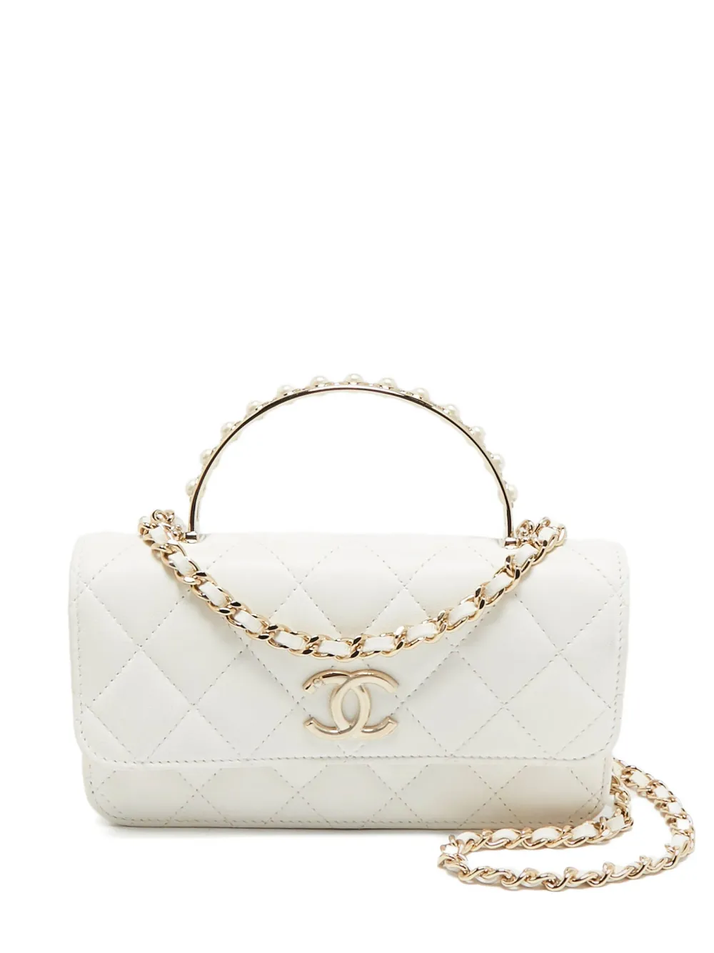 CHANEL Pre-Owned quilted leather bag - Bianco
