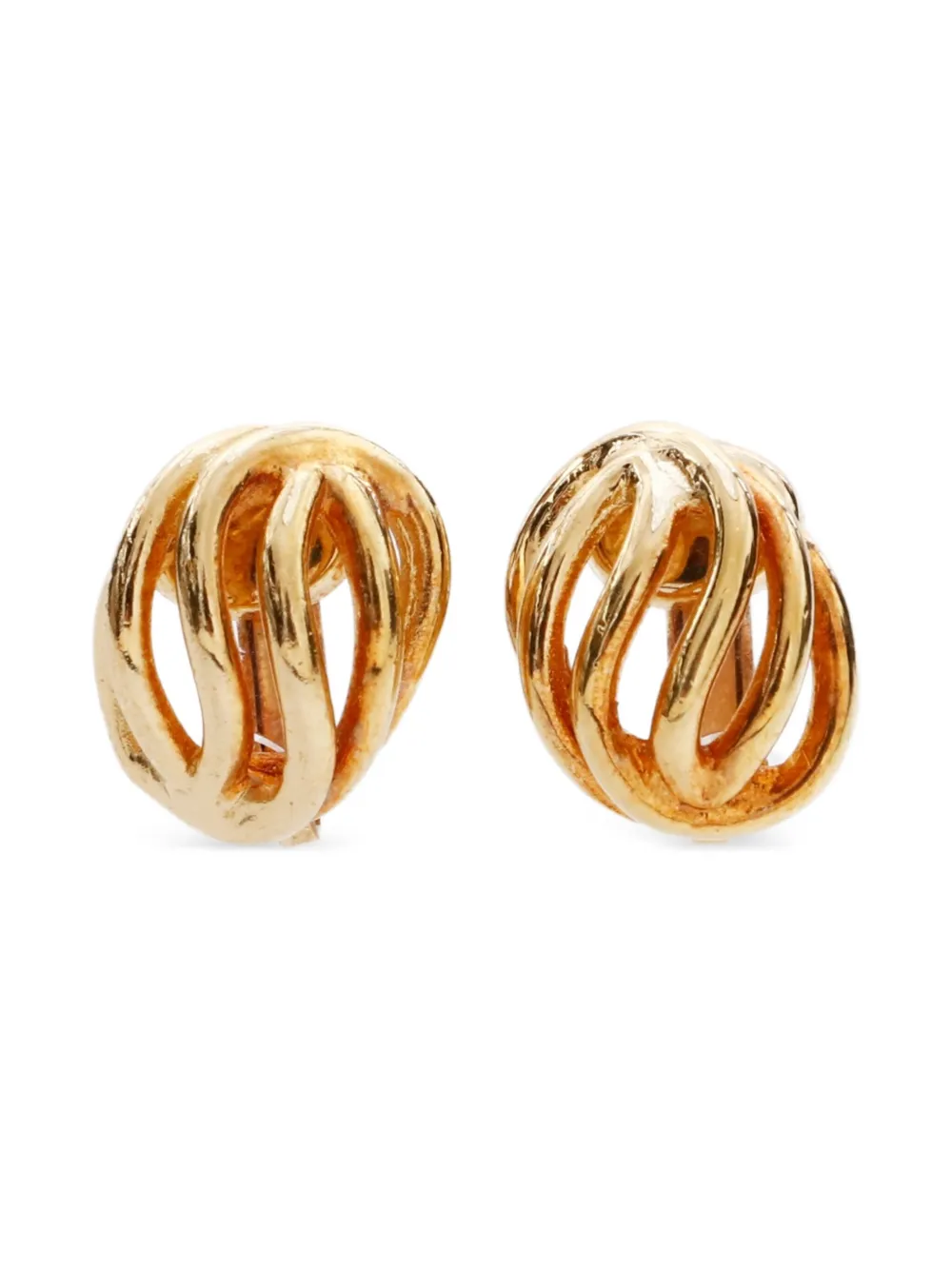 Christian Dior Pre-Owned 1980s twisted gold earrings - Oro