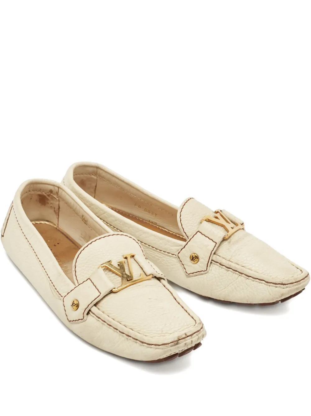 Louis Vuitton Pre-Owned leather LV logo loafers - Toni neutri