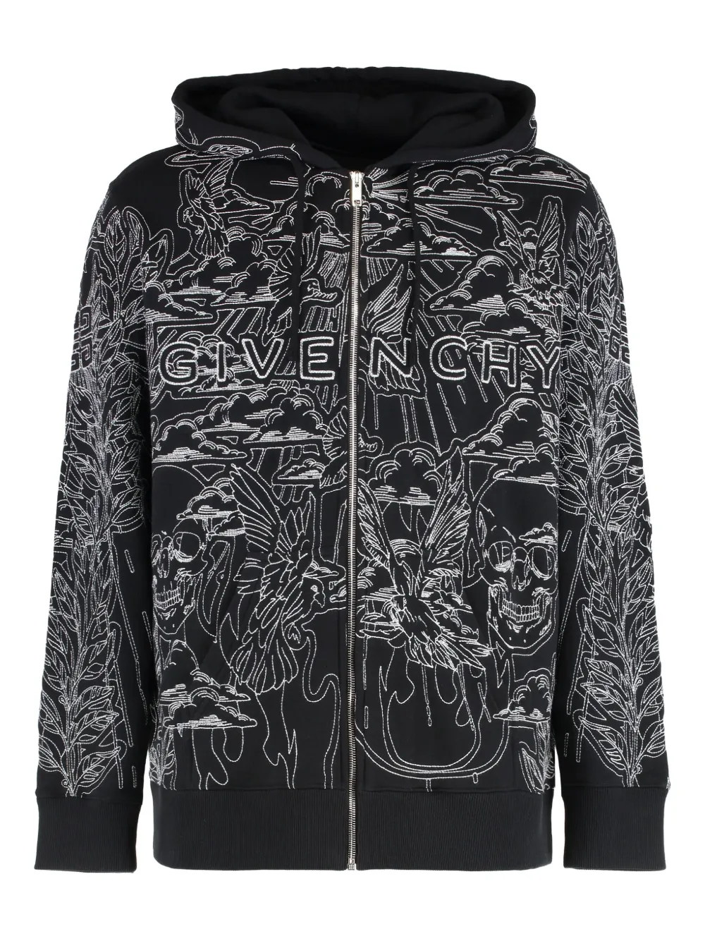 Givenchy embroidered full-zip hoodie - Nero