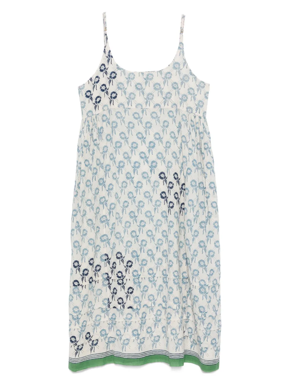 INJIRI floral-print midi dress - Toni neutri