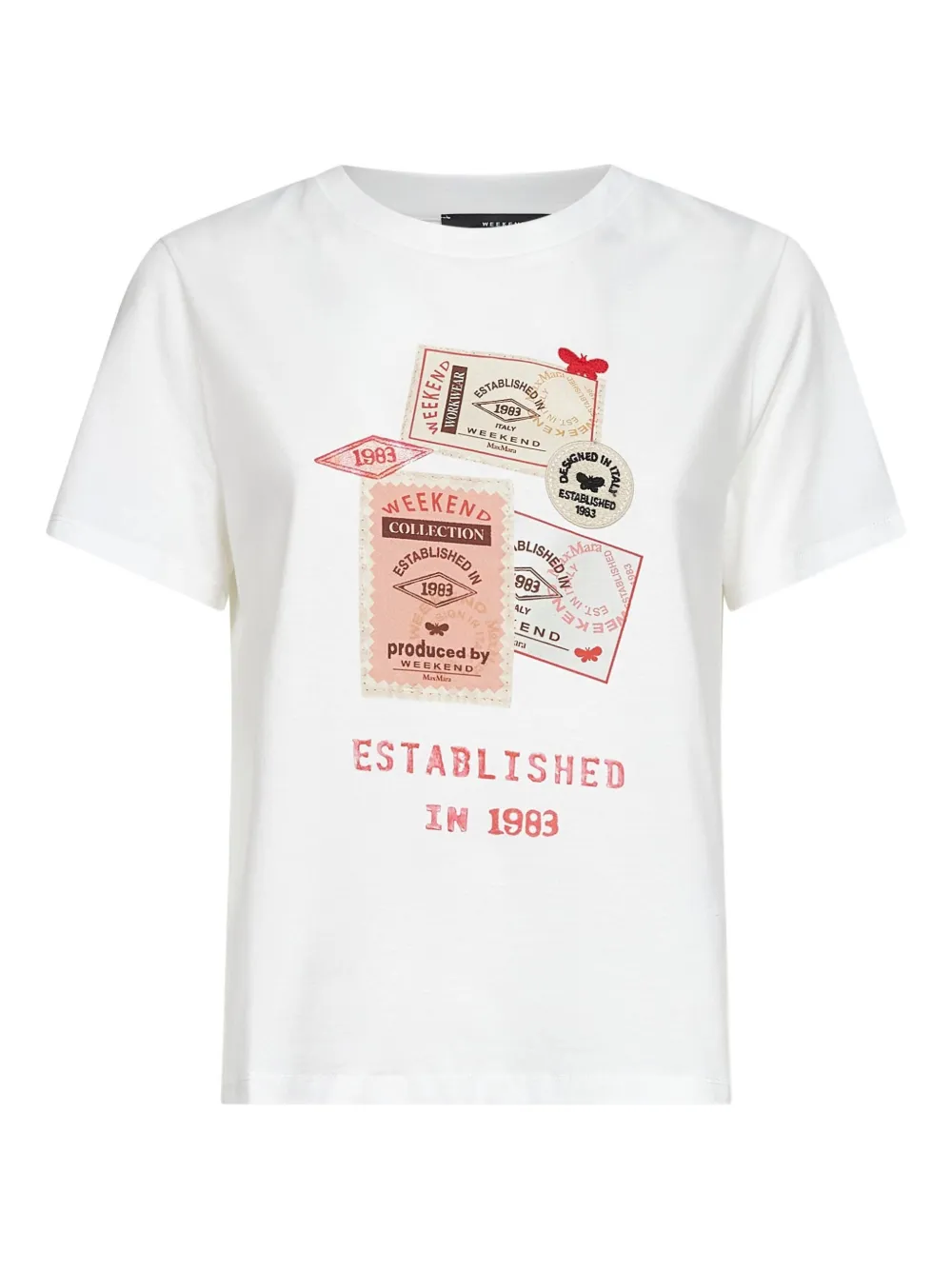 Weekend Max Mara postage-print cotton T-shirt - Bianco