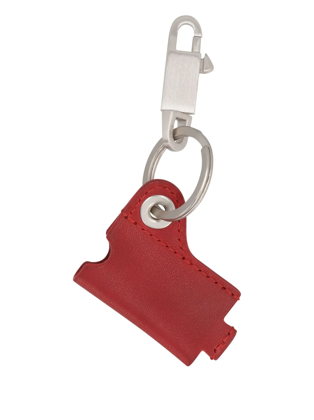 Rick Owens lighter-case leather clasp keyring - Rosso