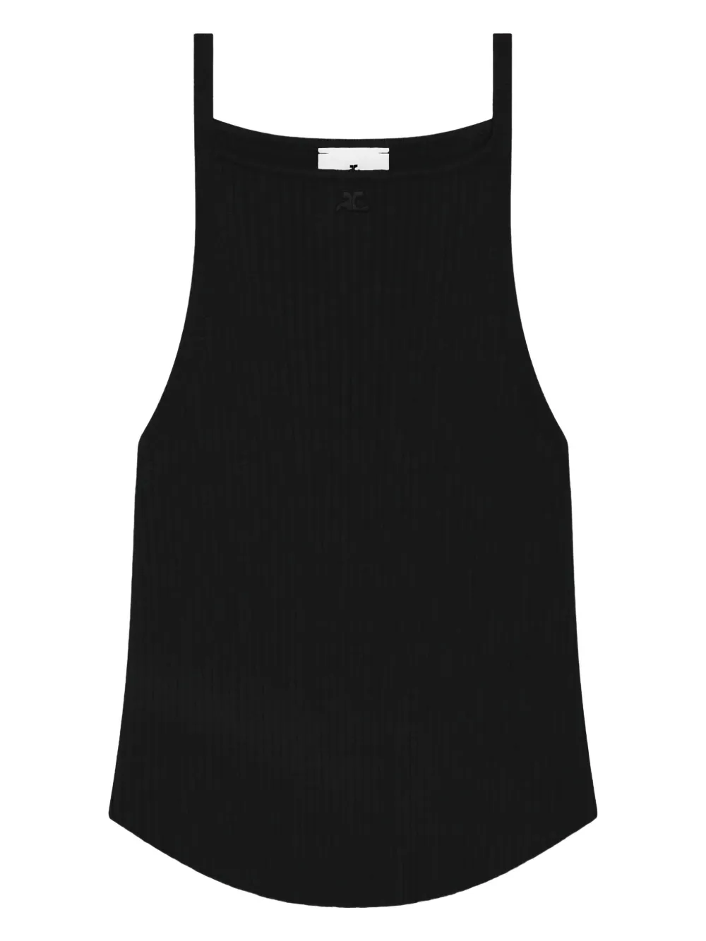Courrèges curved-hem sleeveless top - Nero