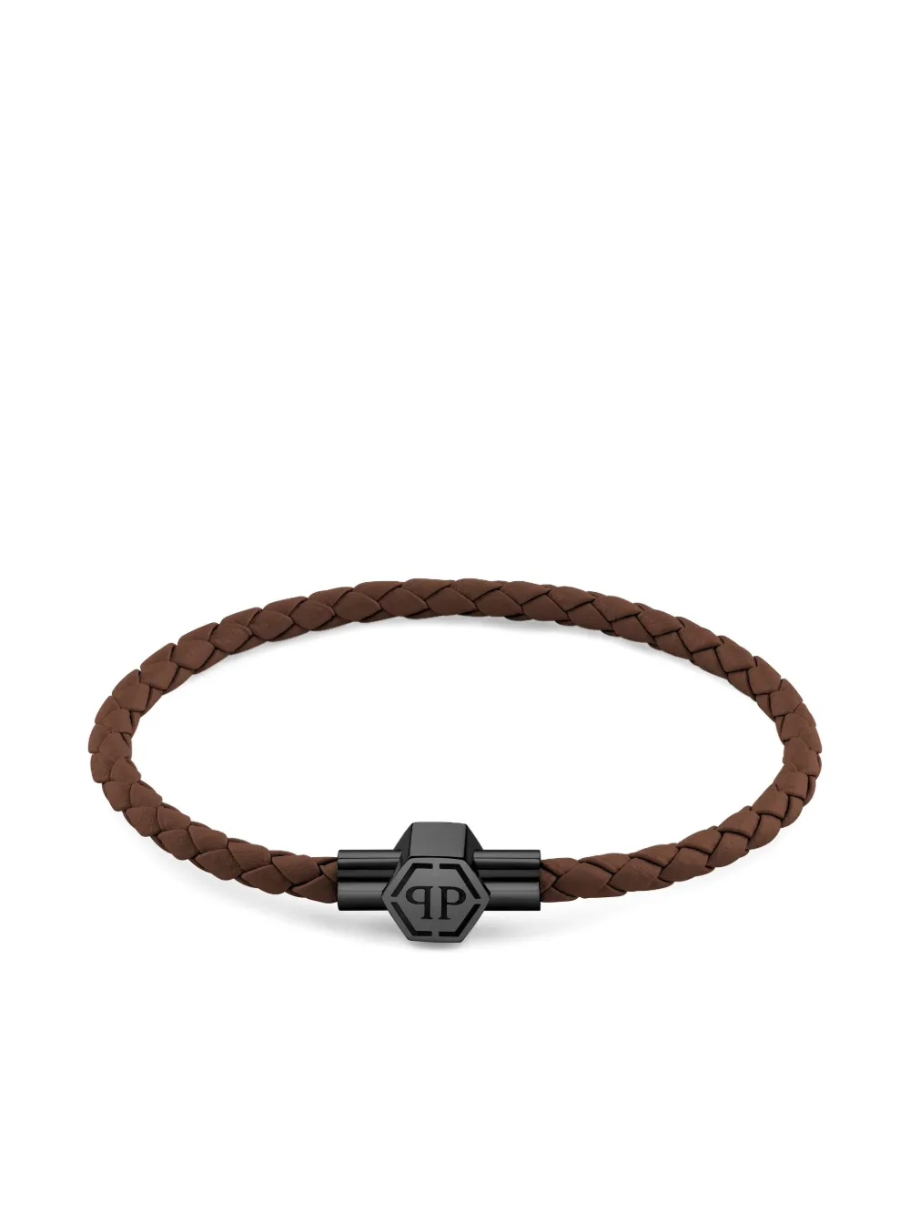 Philipp Plein Enigma braided-leather bracelet - Nero