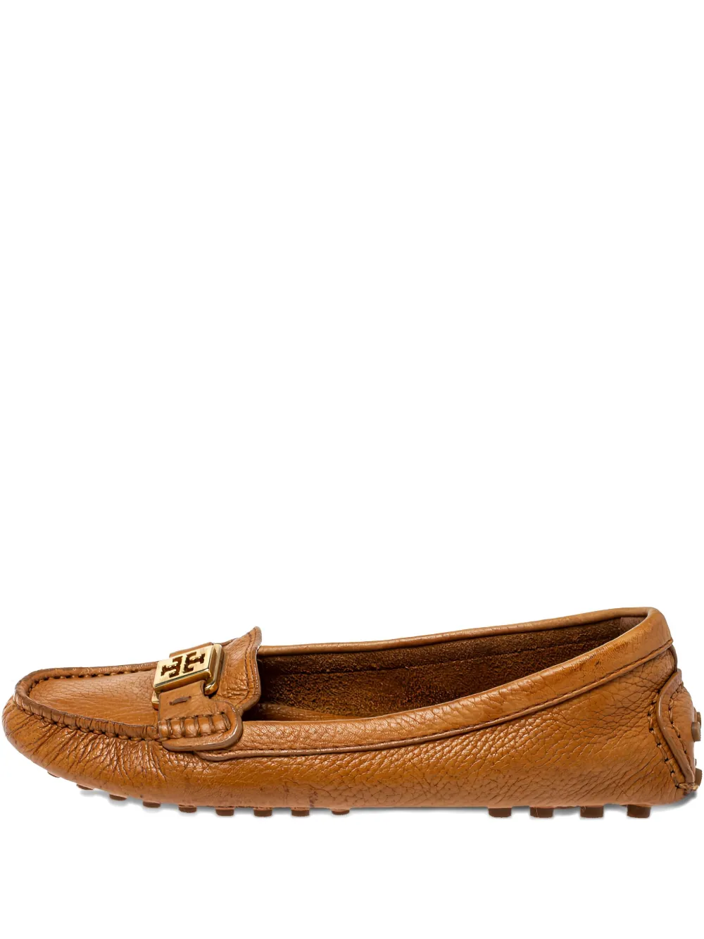 Tory Burch pre-owned leather driving loafers - Marrone