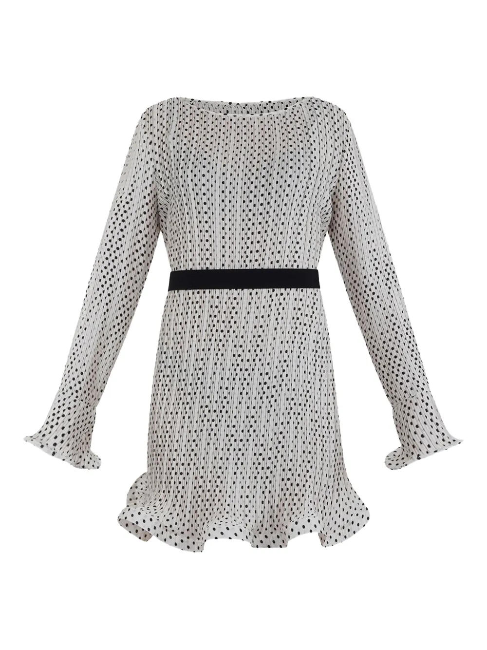 SIMONA CORSELLINI polka-dot mini dress - Toni neutri