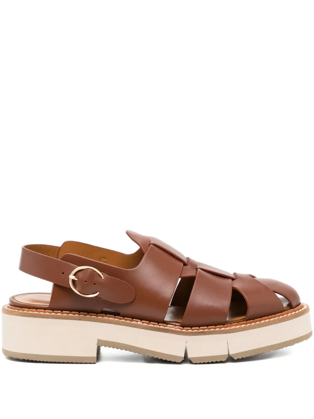 Clergerie buckle-fastening platform pumps - Marrone