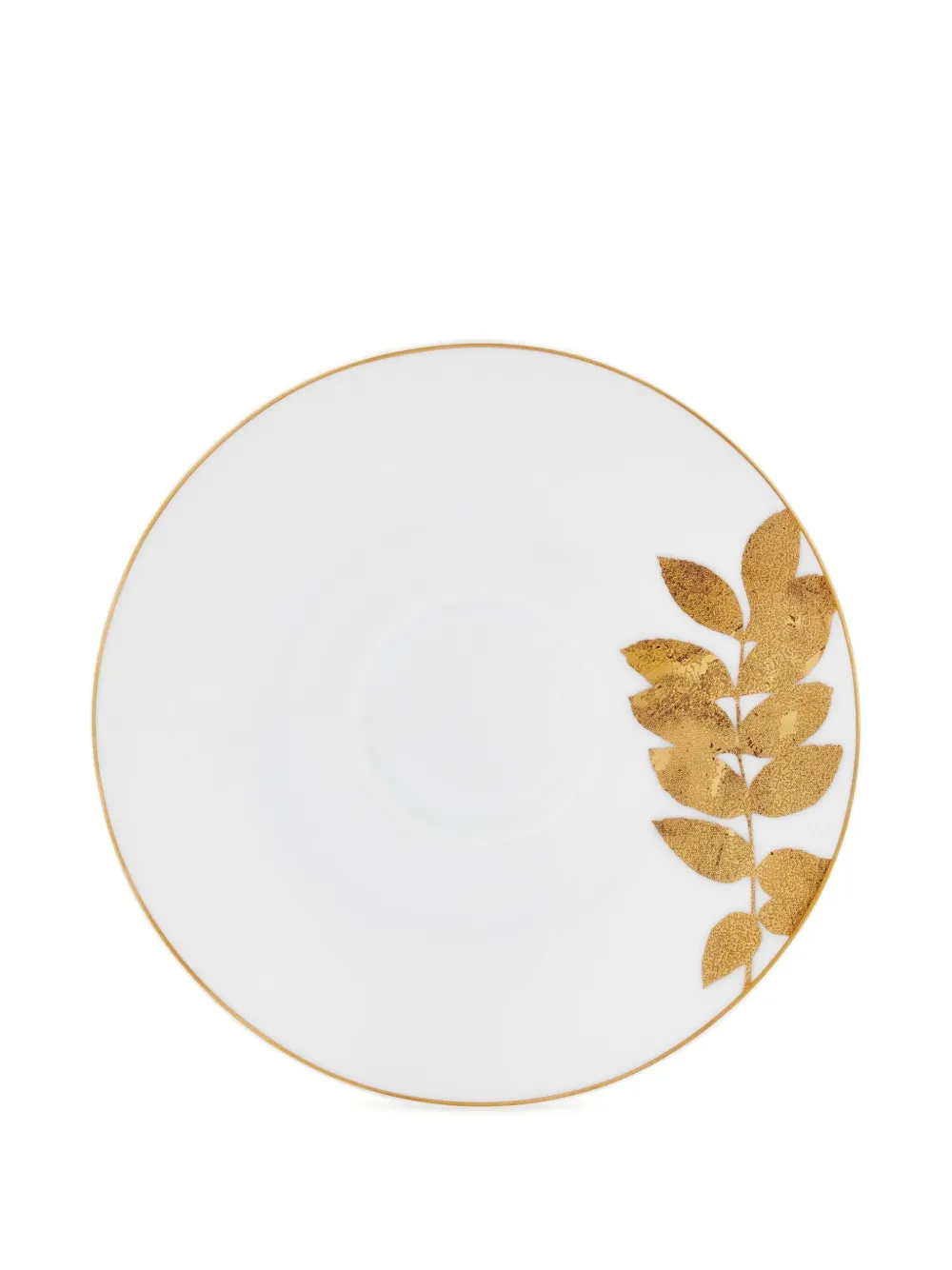 Bernardaud leaf-print cup saucer (set of two) - Bianco