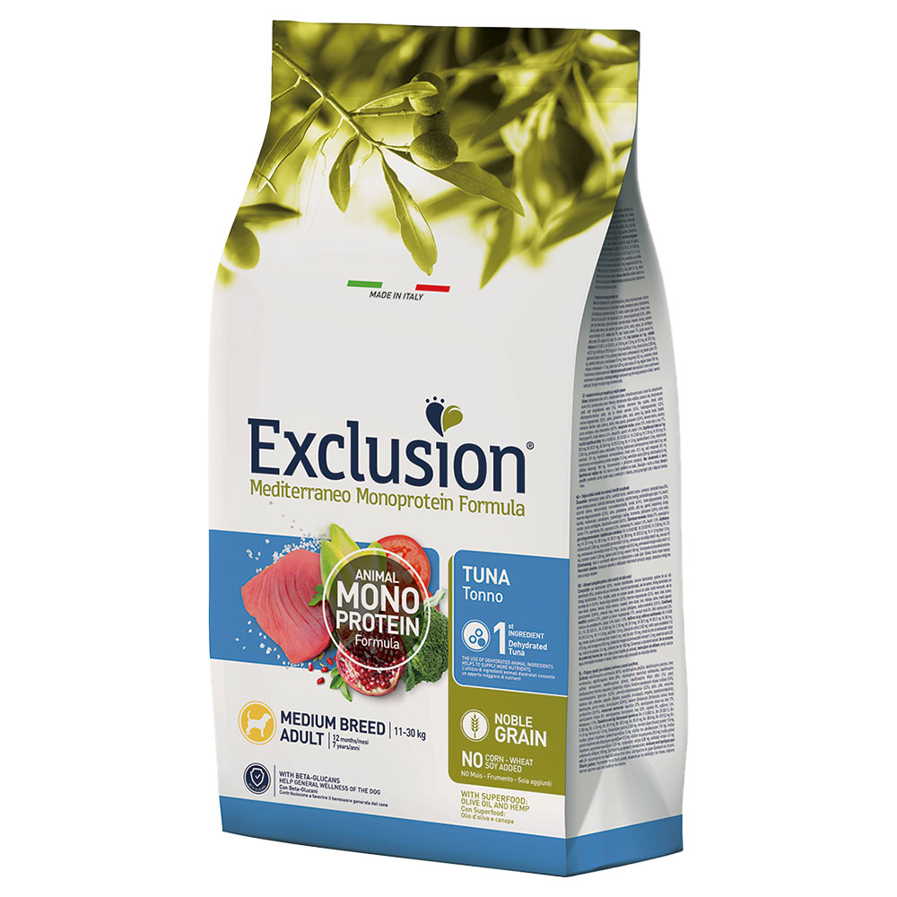2 x 12 kg Adult Fish Medium Exclusion Mediterraneo koiran kuivaruoka