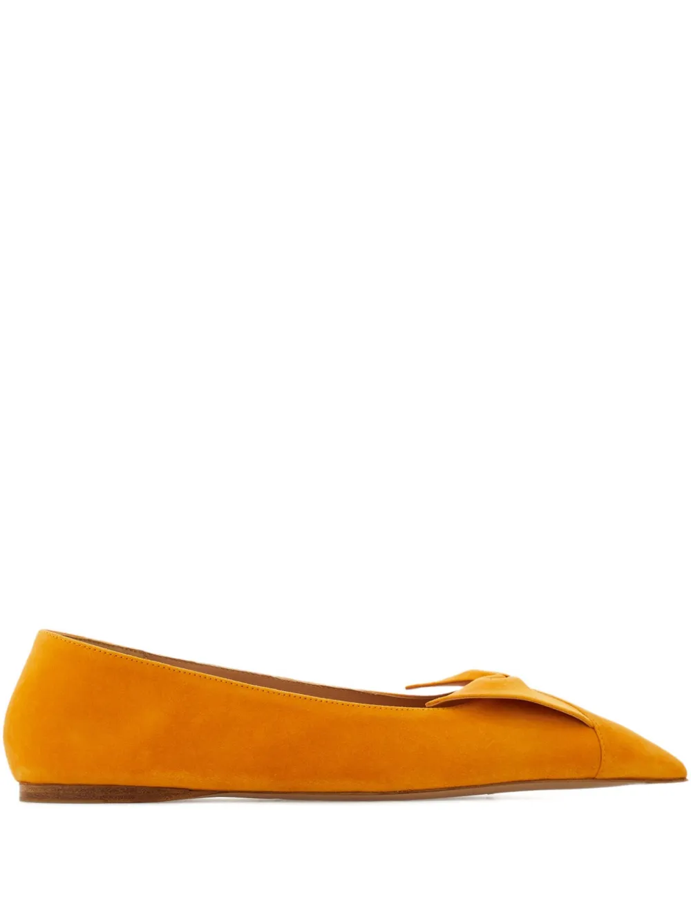 Ferragamo bow pointed ballet flats - Giallo