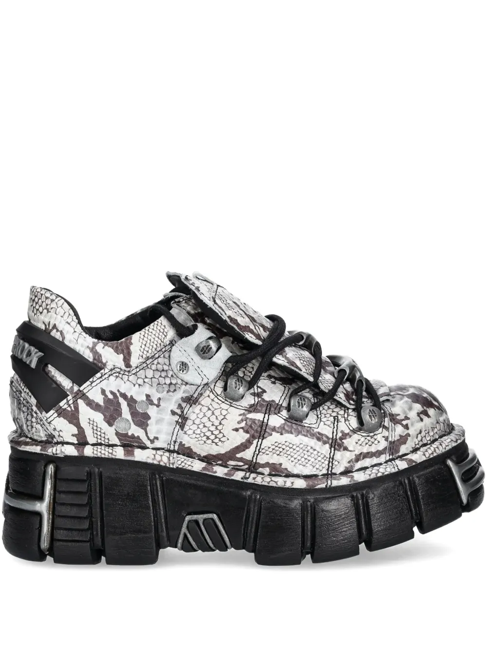 NEW ROCK snakeskin-effect platform sneakers - Bianco