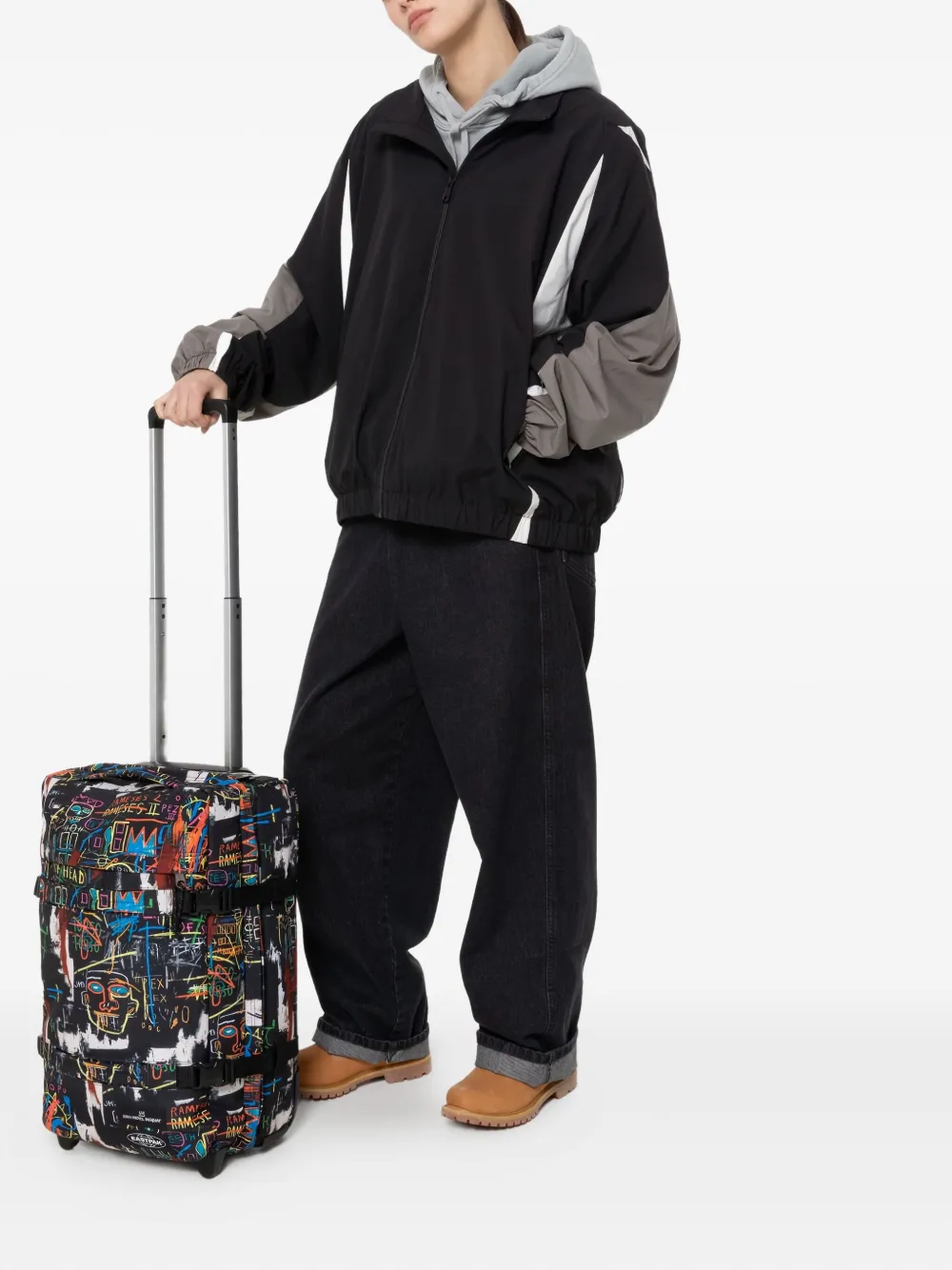 Eastpak x Basquiat Transit'R M wheeled holdall - Nero