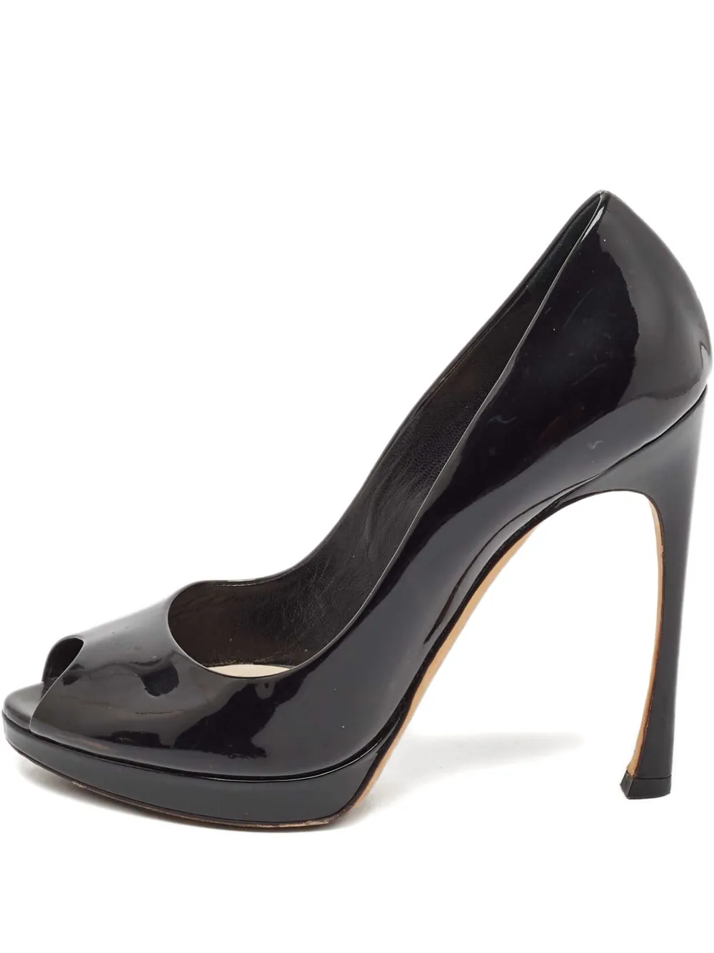 Christian Dior Pre-Owned patent leather peep-toe pumps - Nero