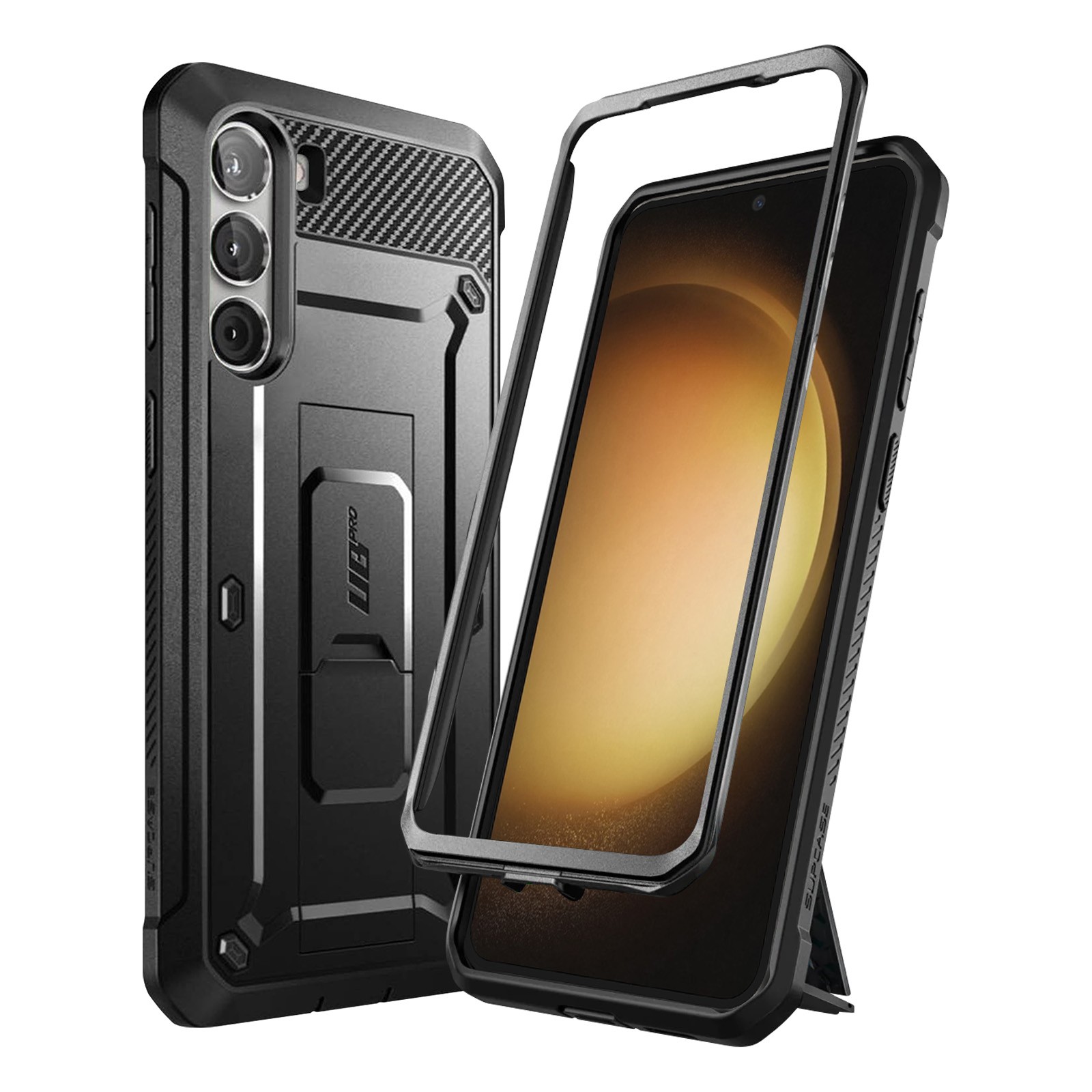 Cover per Samsung S23 Plus antishock cavalletto Supcase Unicorn Beetle Pro nero