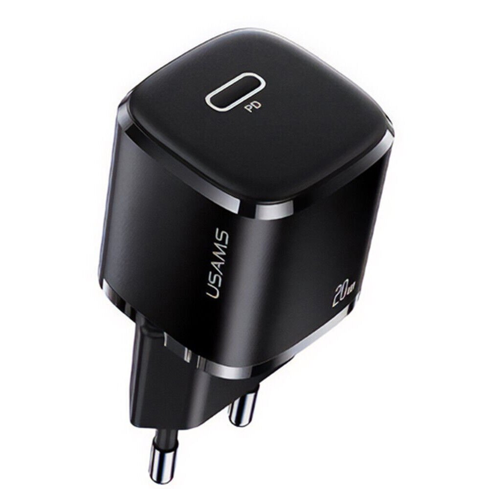 Mini caricabatterie muro caricatore smartphone PD 20W ricarica veloce Usams T36