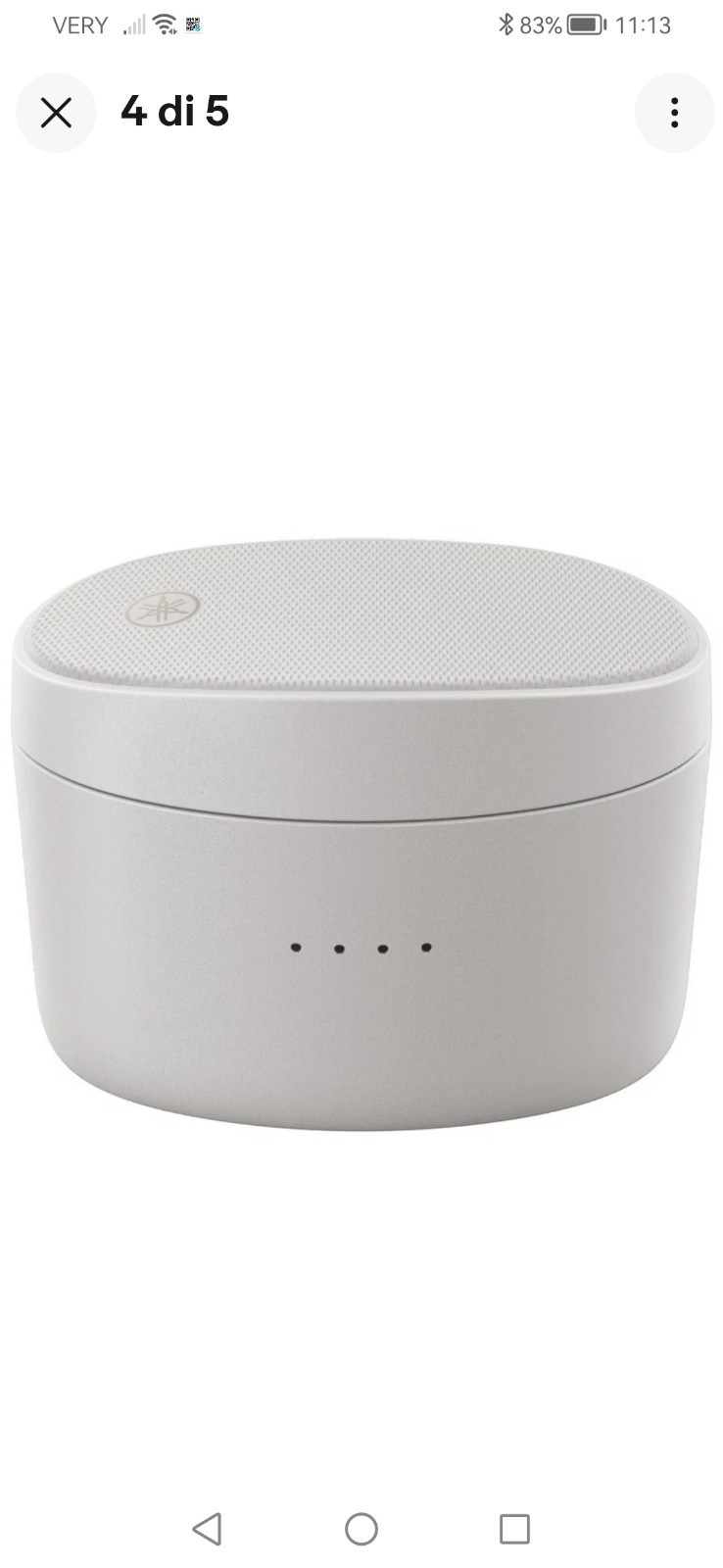 Yamaha TW-E5B Gray Auricolari Bluetooth TrueWireless IPX5 Autonomia8,5h Custodia