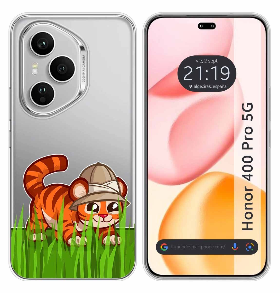 Cover Silicone Trasparente per Huawei Honor 400 Pro 5G Disegno Tigre Disegni