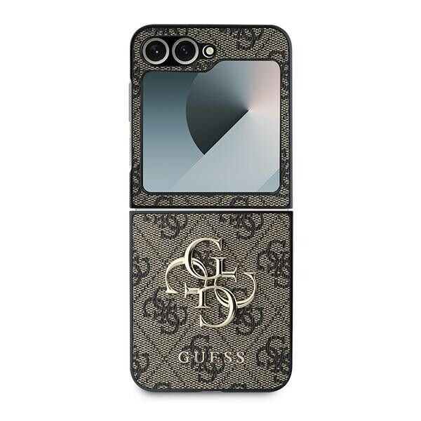 Custodia Guess in TPU logo in metallo per Samsung Galaxy Z Flip6 F741 - marrone