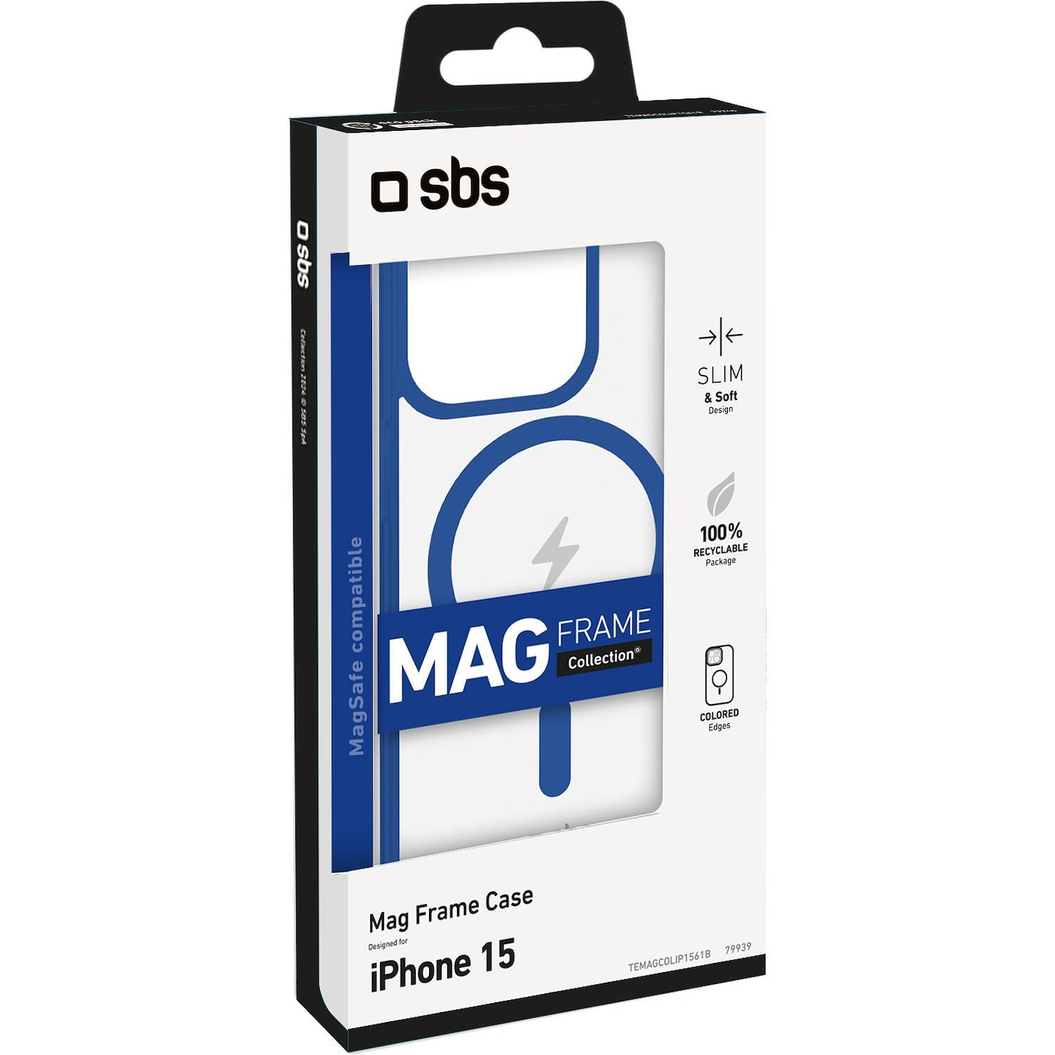 Mag Frame Case SBS per iPhone 15 blu