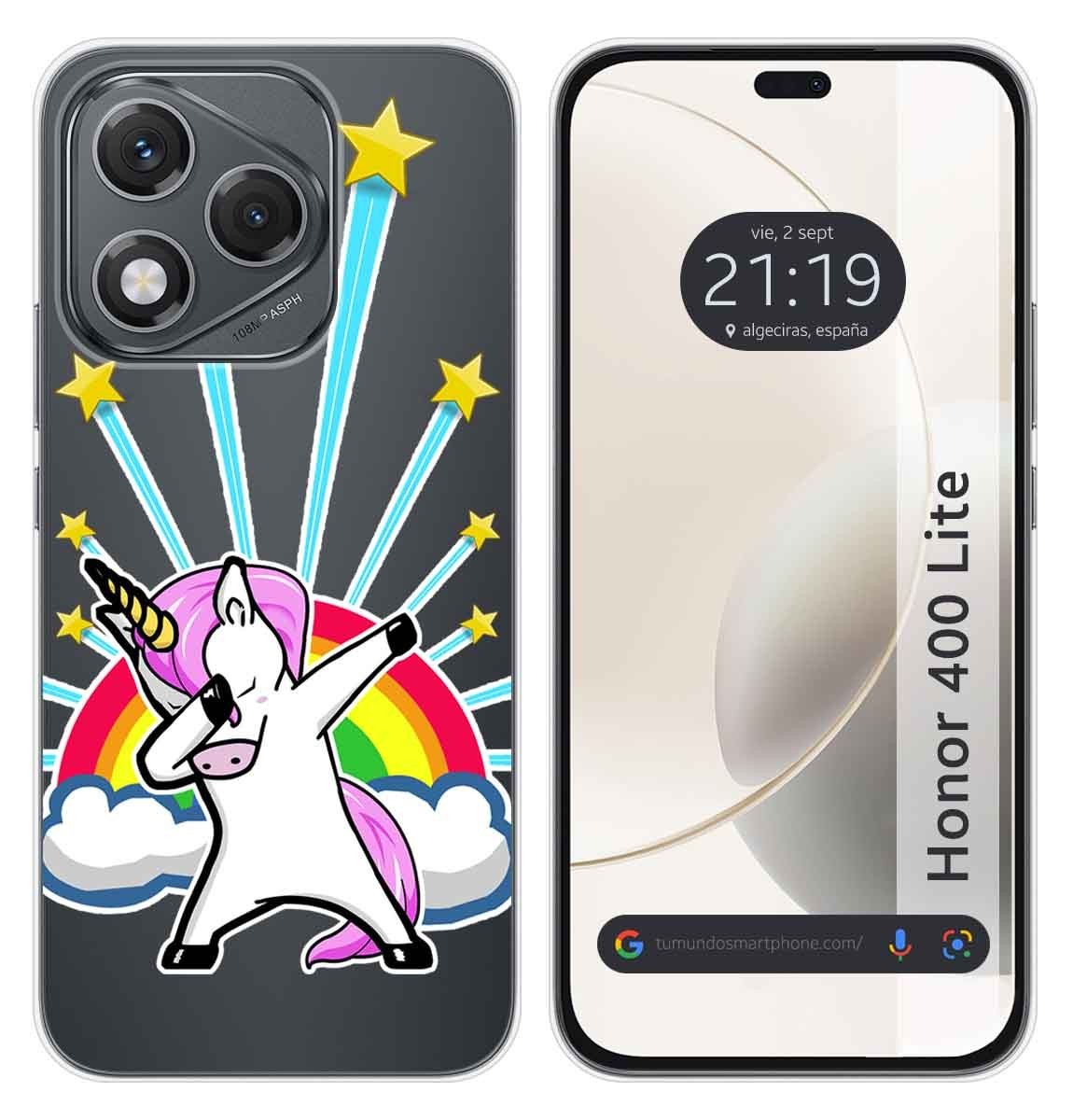 Custodia In Silicone Trasparente Per Huawei Honor 400 Lite 5G Design Unicorno
