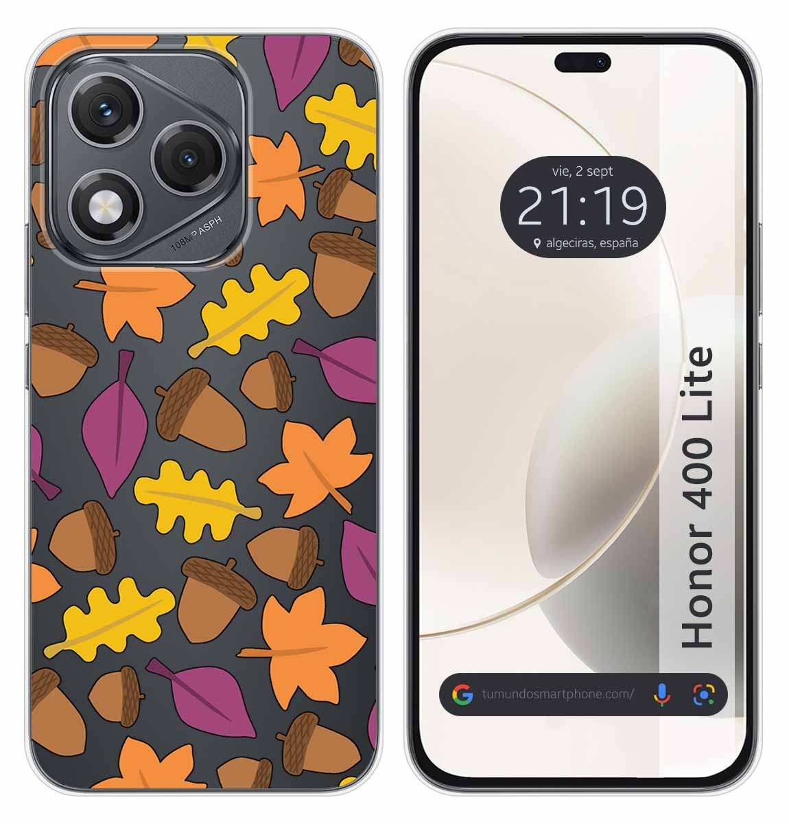Cover Silicone Trasparente per Huawei Honor 400 Lite 5G Disegno Autunno Disegni