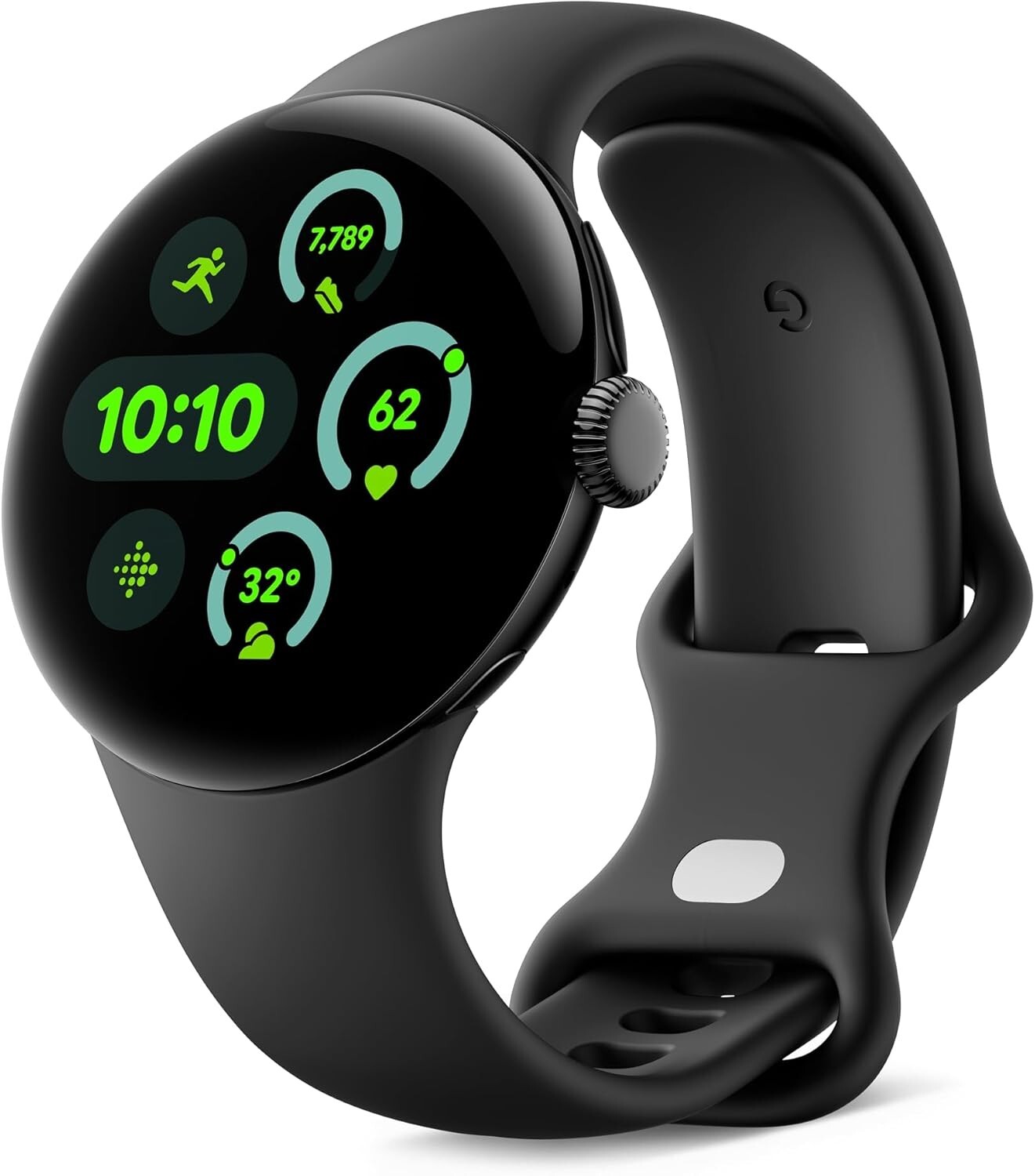 Google Pixel Watch 3 Smartwatch solo Wi-Fi AMOLED GPS IP68 WearOS Obsidian Black