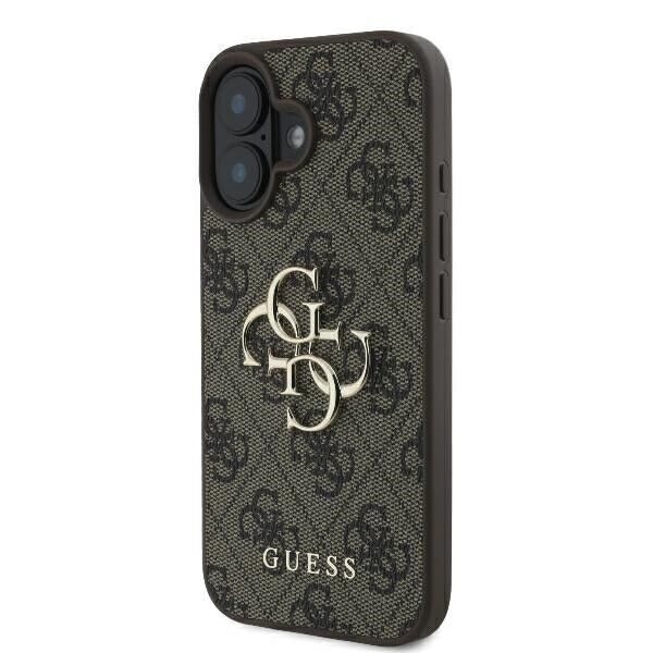 Custodia rigida Guess in TPU per Apple iPhone 16 6.1 - marrone
