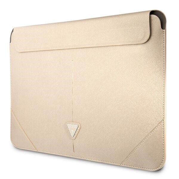 Custodia Guess con logo triangolare in TPU per laptop da 16 pollici - beige