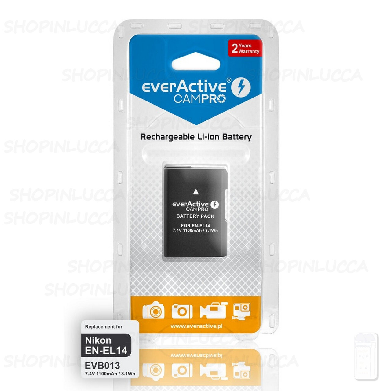 Batteria Ricaricabile Fotocamera compatibile Nikon EN-EL14 x Coolpix P7800 D5500
