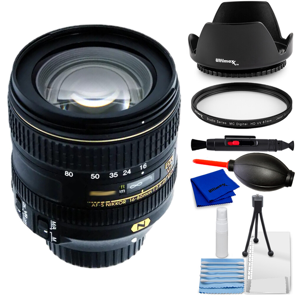 Nikon AF-S DX Nikkor 16-80mm F/2.8-4E Ed VR Obiettivo 20055 - 7PC Set Accessori