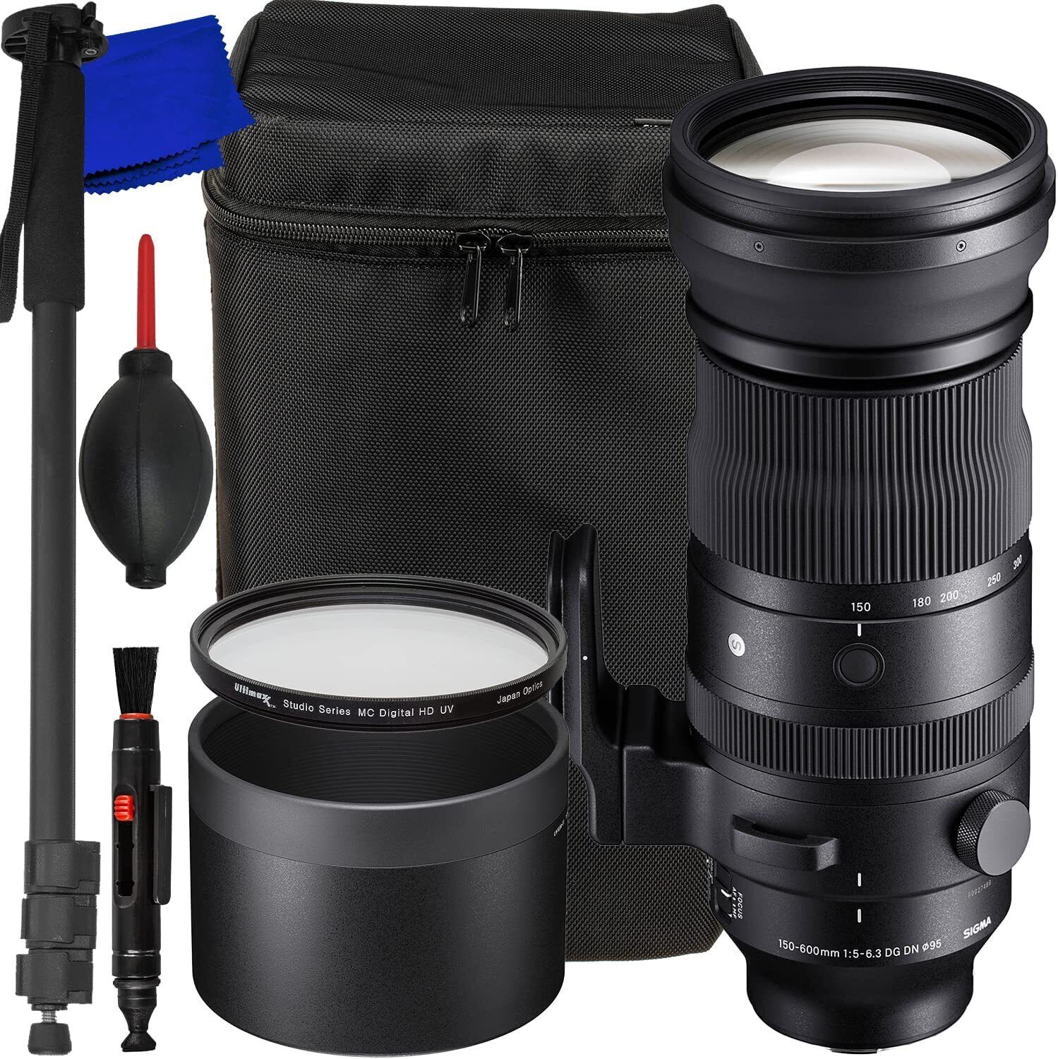 Sigma 150-600mm F/5-6.3 Dg Dn OS SPORTS Obiettivo per sony E - 6PC Set Accessori