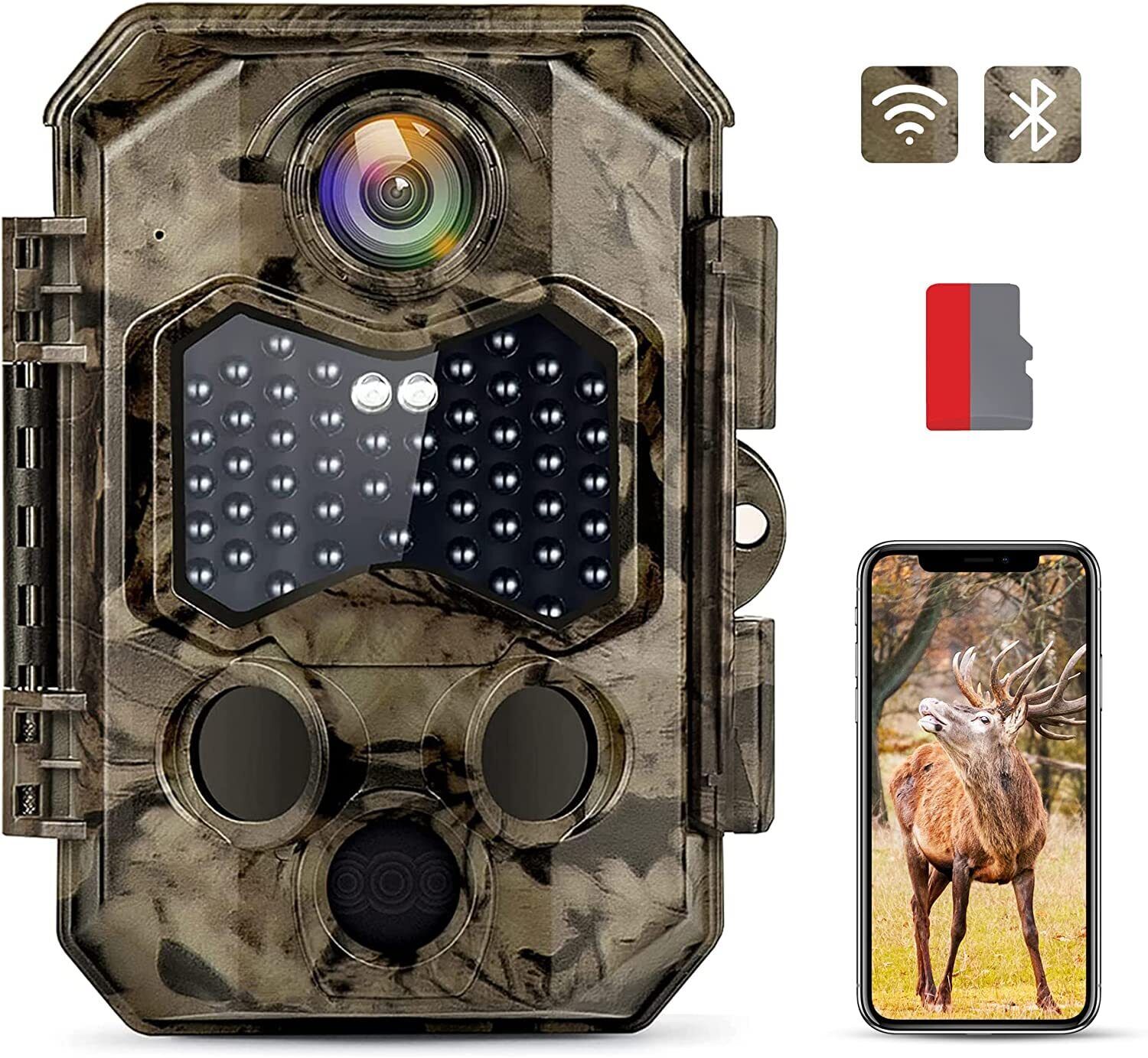 Hapimp Fototrappola WiFi 4K 48MP con App, 125°Ampia Visuale Fototrappola Infraro