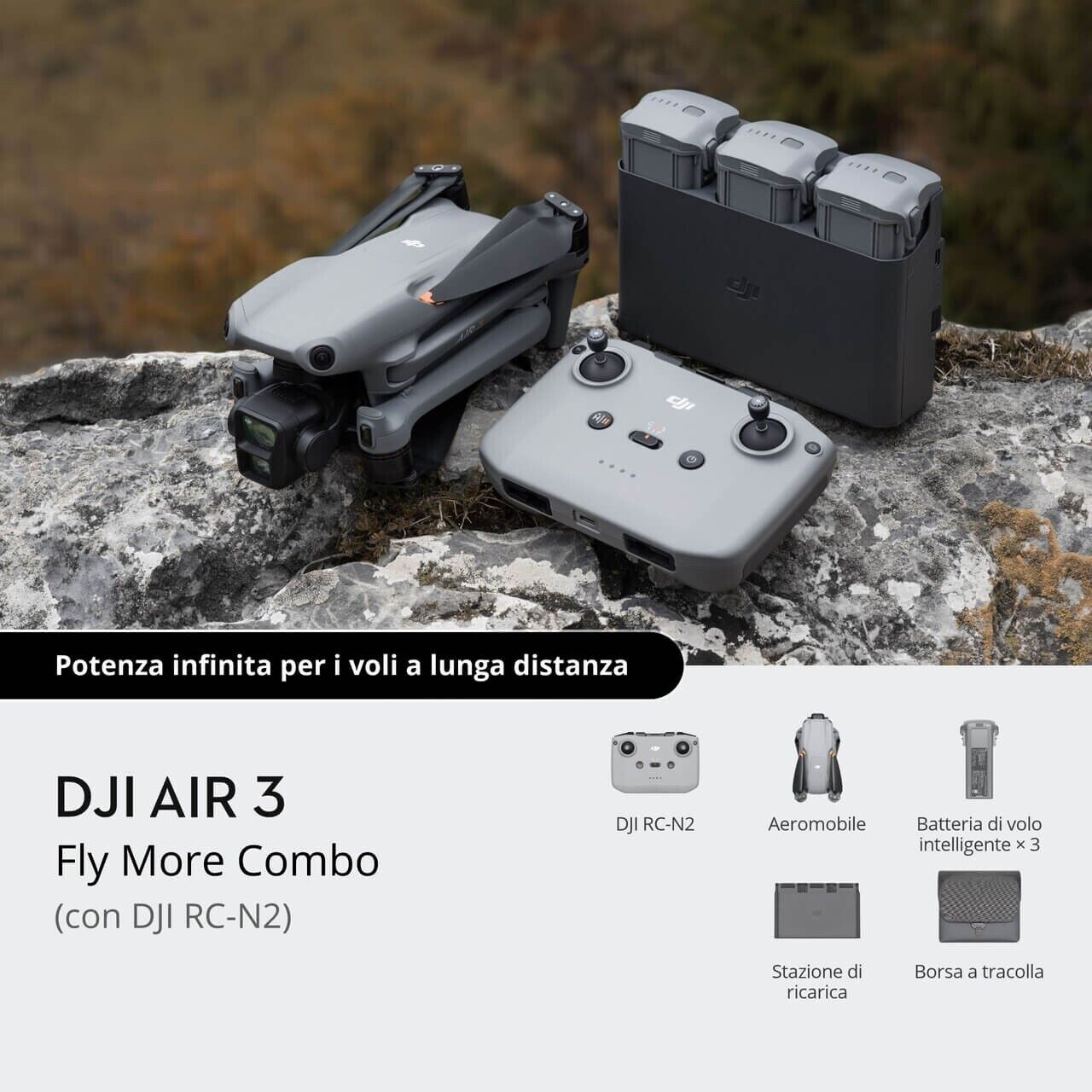 DJI Air 3 Fly More Combo (con DJI RC-N2) - nuovo