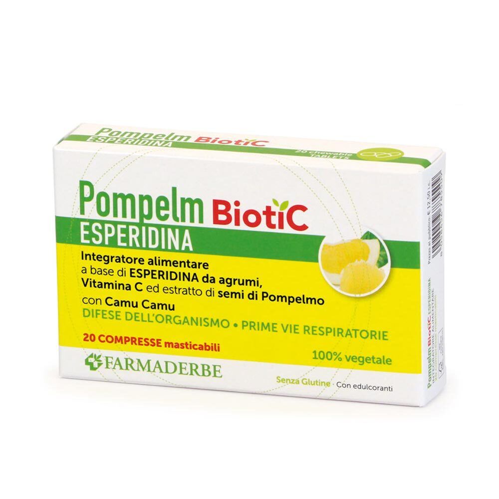 Farmaderbe Pompelm BiotiC Esperidina Integratore, 20 Compresse Masticabili