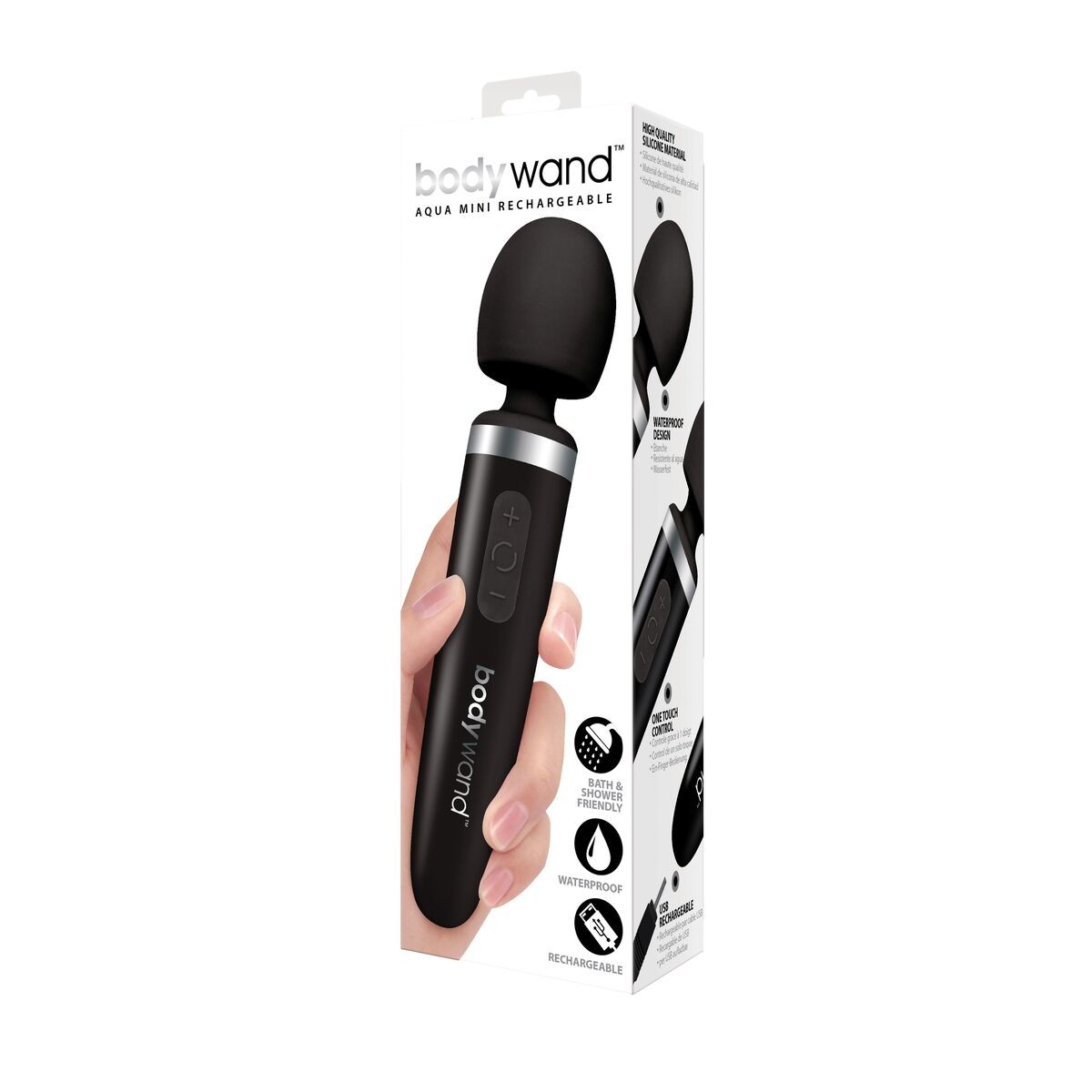 Massaggiatore Aqua Mini Wand Ricaricabile Nero Bodywand Multi Function Wands