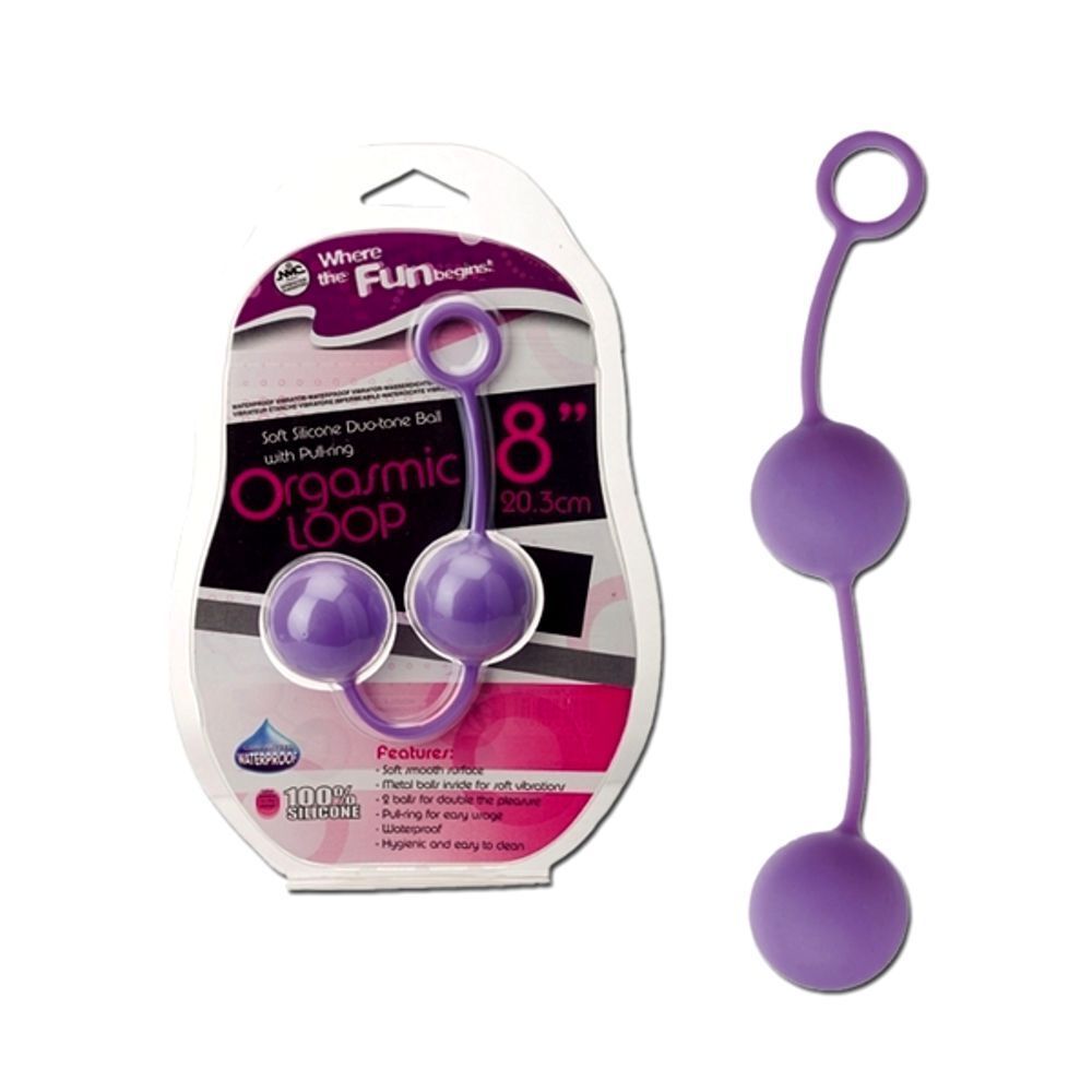 20116 ORGASMIC LOOP CHINEASE BALLS 100% SILICONE 2 PALLINE VAGINALI VIOLA 36 MM