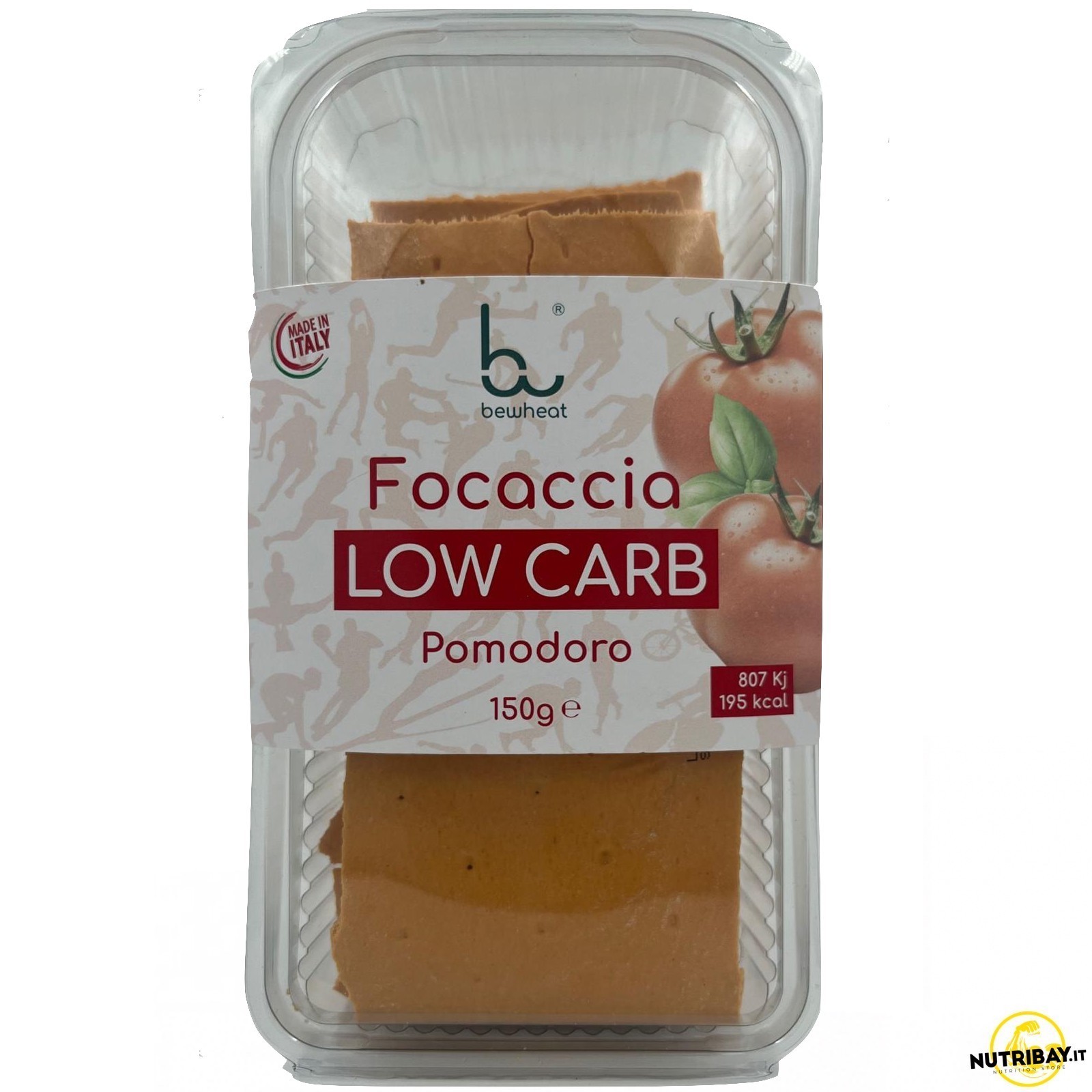 Bewheat Focaccia Low Carb Pomodoro - 150 gr Focaccia proteica keto