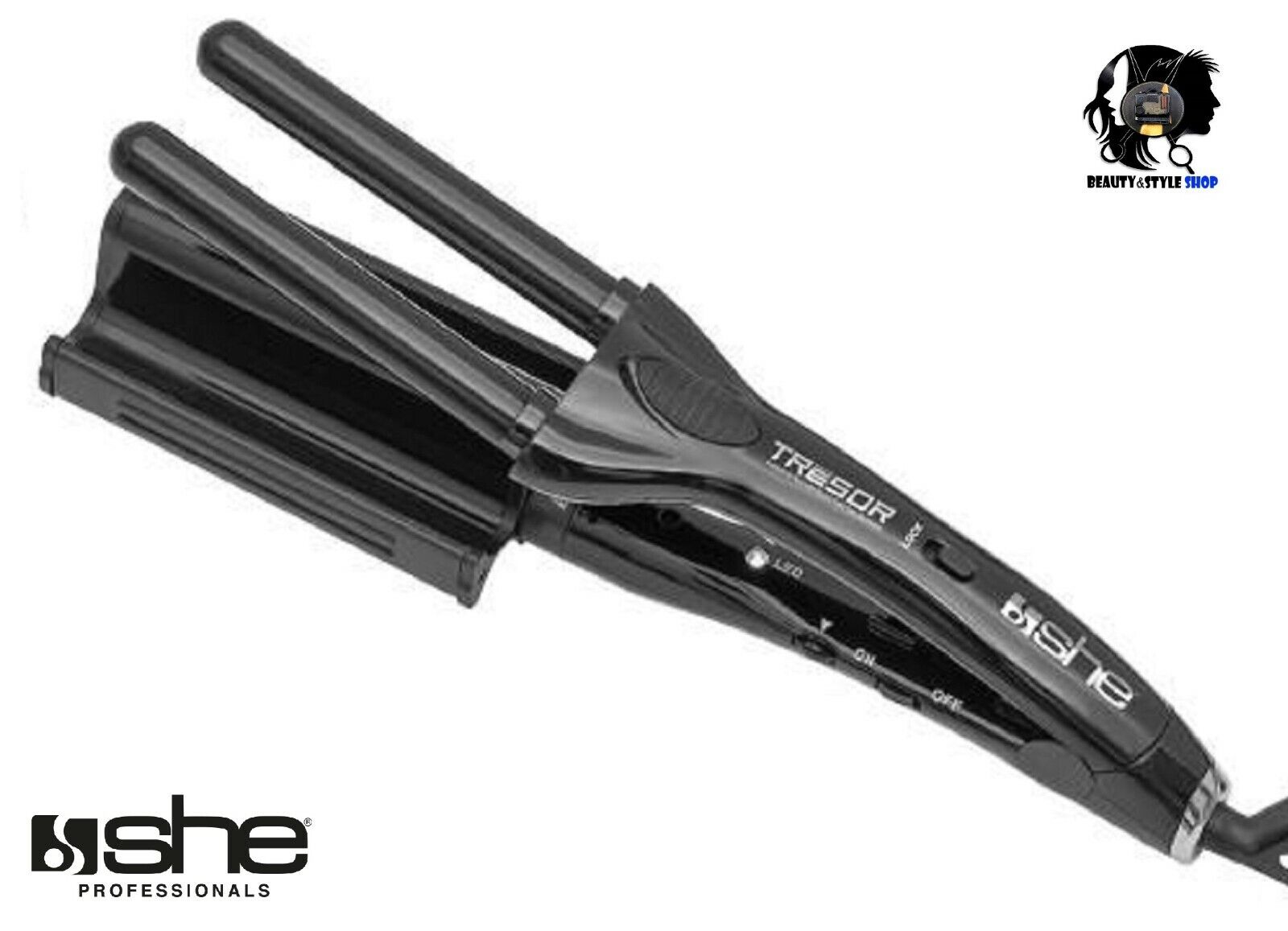 SHE PIASTRA CAPELLI PROFESSIONALE TRESOR IONI ONDE CILINDRI INTERCAMBIABILI 230°