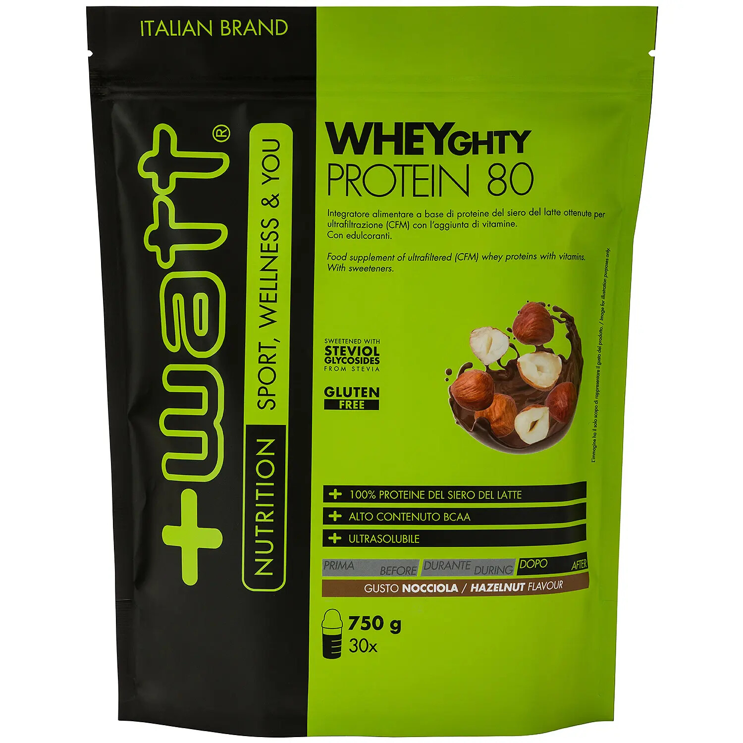 Wheyghty Protein 80 - Proteine Del Siero Del Latte  - 750g  Nocciola  - +Watt