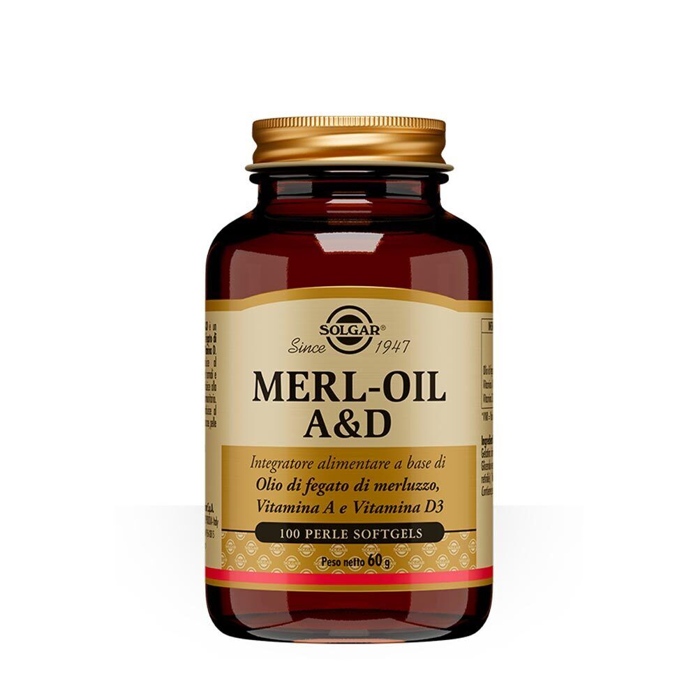 Solgar Merl Oil A & D Integratore Alimentare, 100 perle softgel