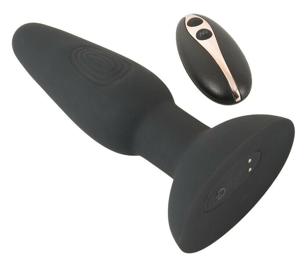 Plug anale vibrante in silicone con ventosa vibratore dilatatore anal butt black