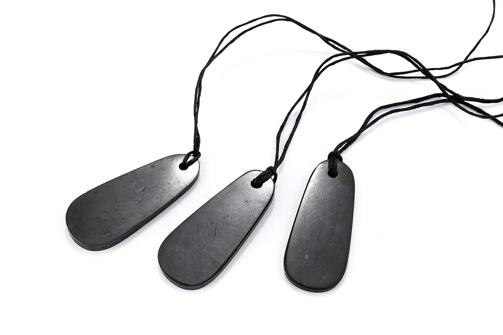 SN NATURSTEIN UG - Collana Shungite disegno Drop | Pietra preziosa e (M0F)